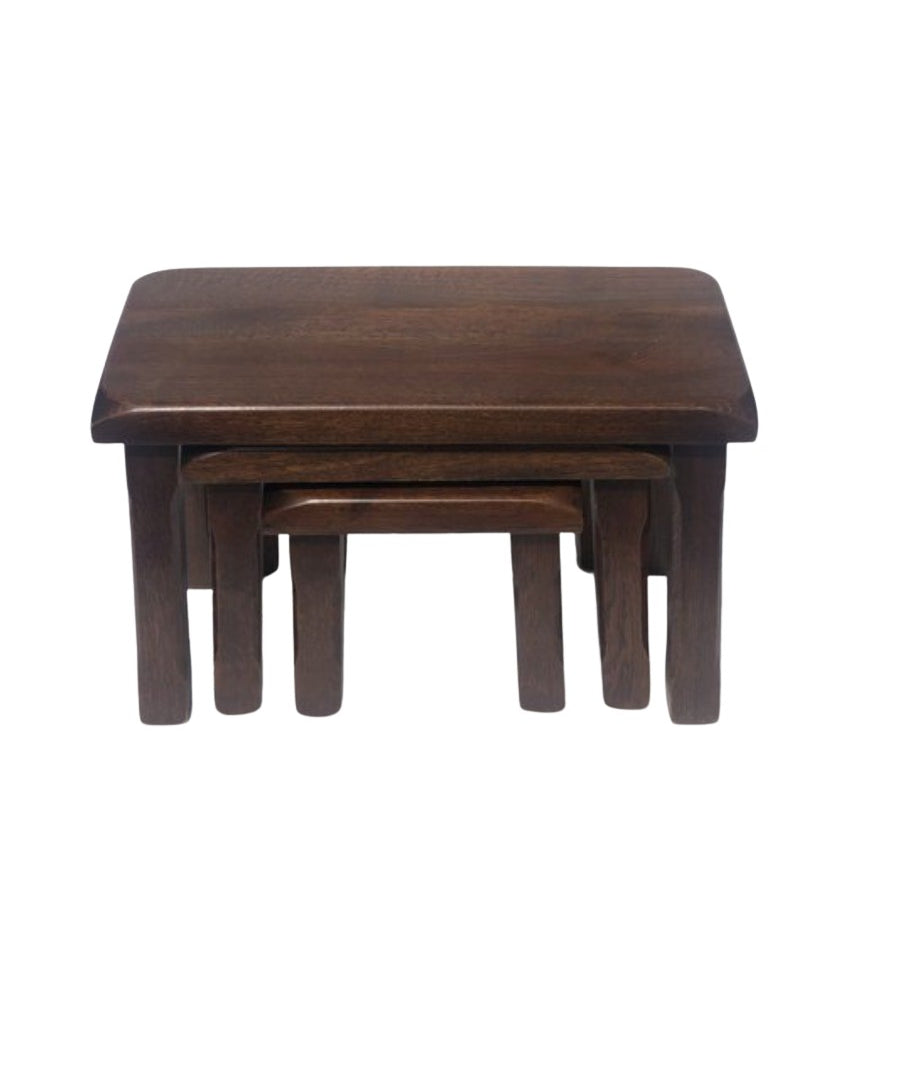 Set_of_3_Brutalist_Oak_Nesting_Tables,_Mid_Century_Modern,_1970s,_Netherlands