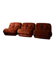 Set_of_3_Rino_Maturi_Nuvolone_Modular_Sofa_for_Mimo_Padova_in_Rust_Textured_Upholstery,_Italy,_1970s