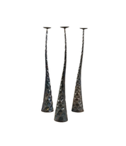 Set_of_3_Sculptural_Burnished_Metal_Floor_Candle_Holders,_Italy,_1980s
