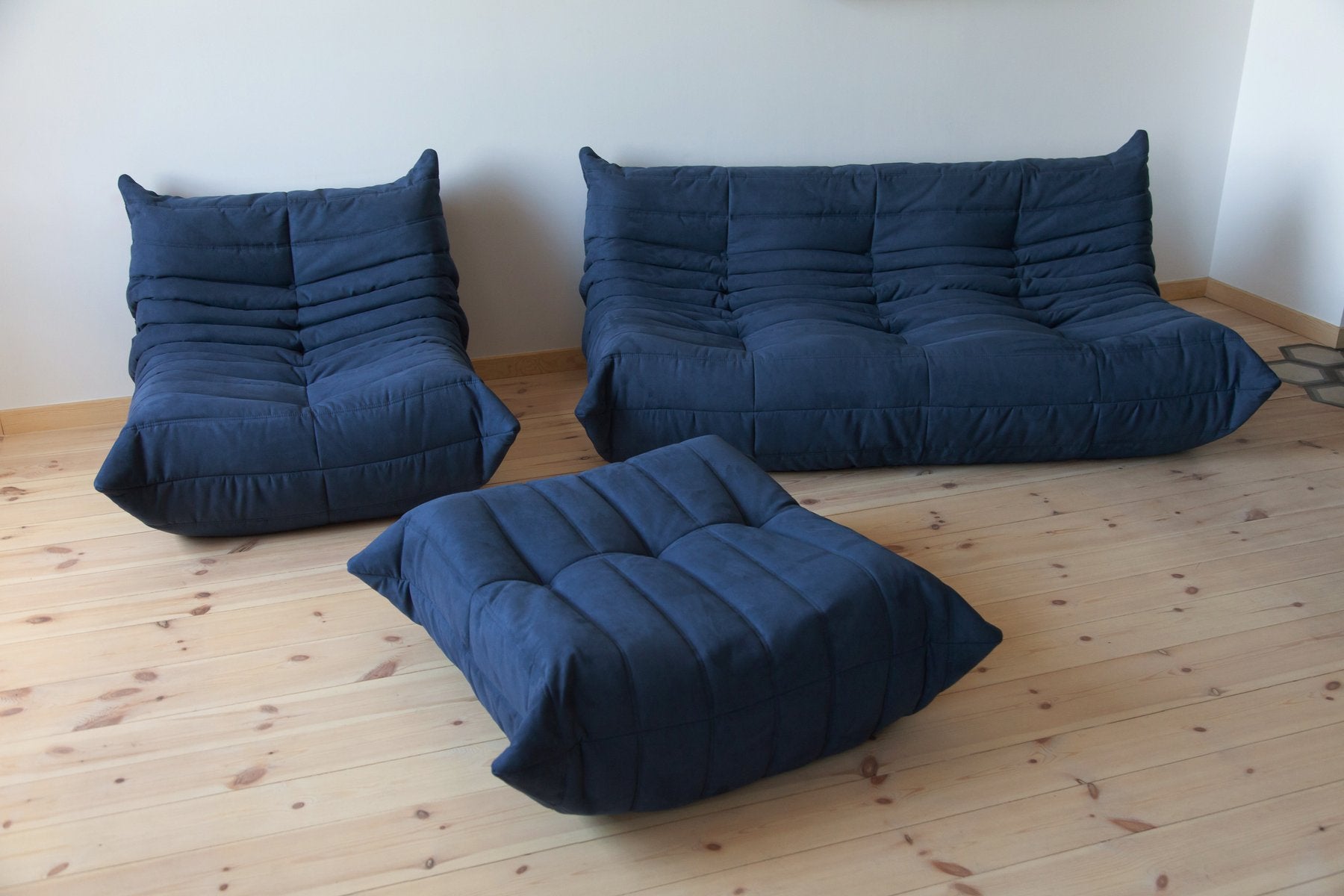 Set_of_3_Togo_Living_Room_Sofas_in_Blue_Microfiber_by_Michel_Ducaroy_for_Ligne_Roset,_1982
