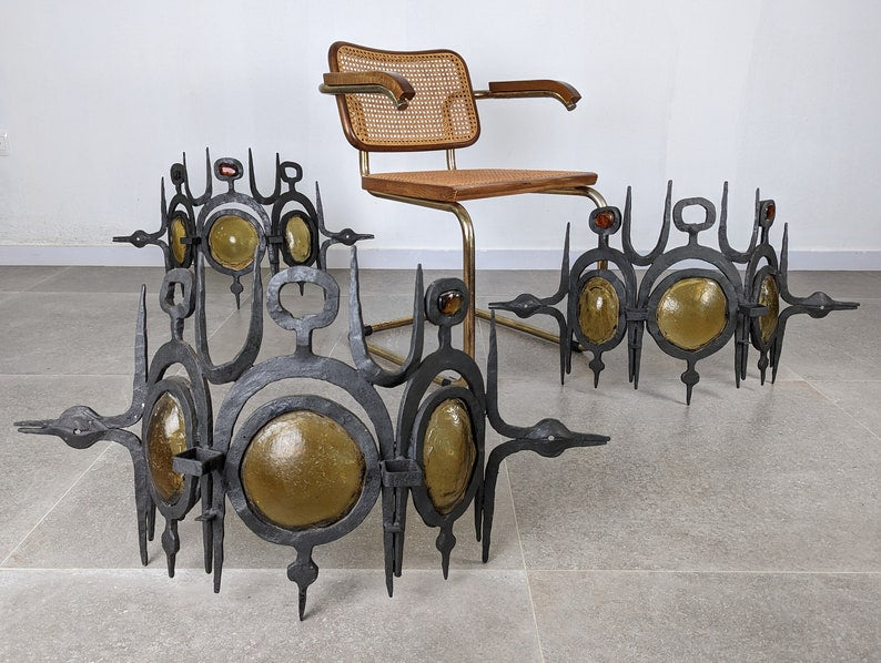 Set_of_3_Wall_sculpture_appliques_in_wrought_iron_and_blown_glass