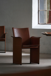 Set_of_4_Armchairs_in_Brown/Red_Leather,_Tito_Agnoli,_Italian_Modern,_1970s