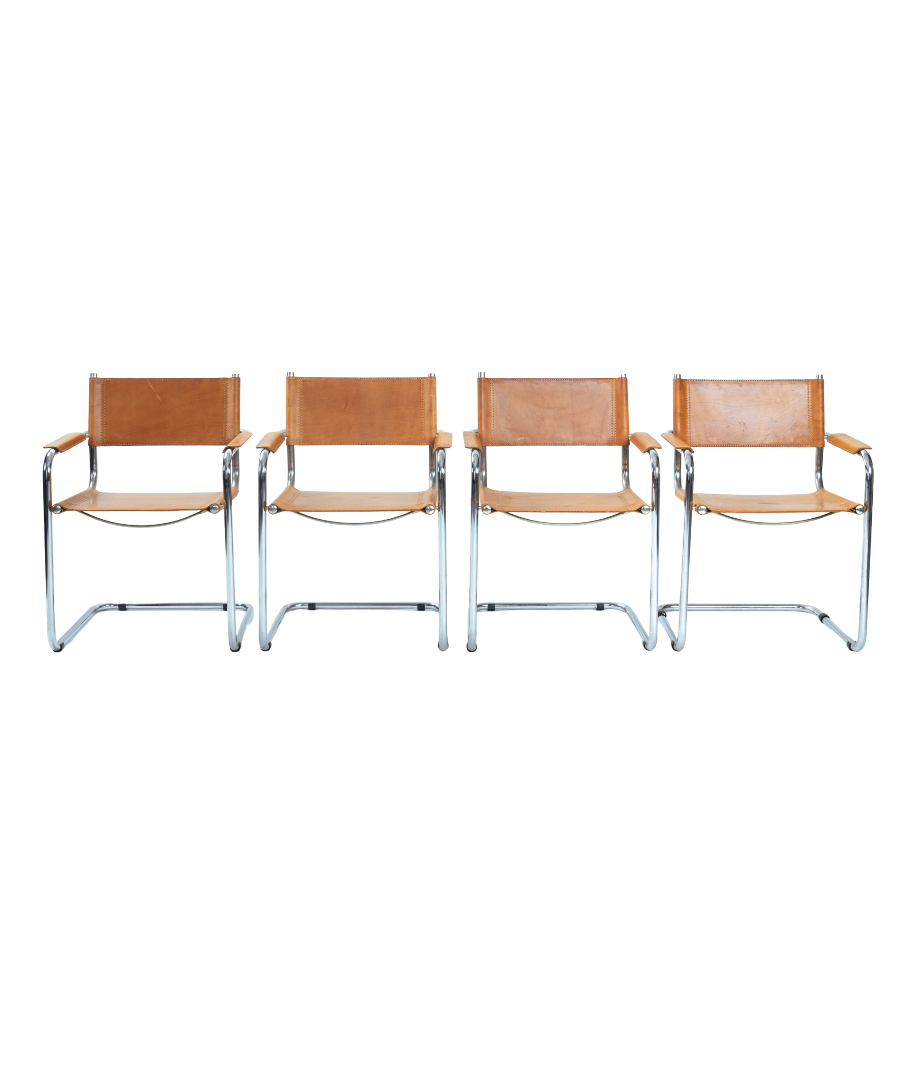 Set_of_4_B34_Cantilever_Dining_Chairs_by_Marcel_Breuer,_Cognac_Saddle_Leather_and_Chrome,_Bauhaus_Design