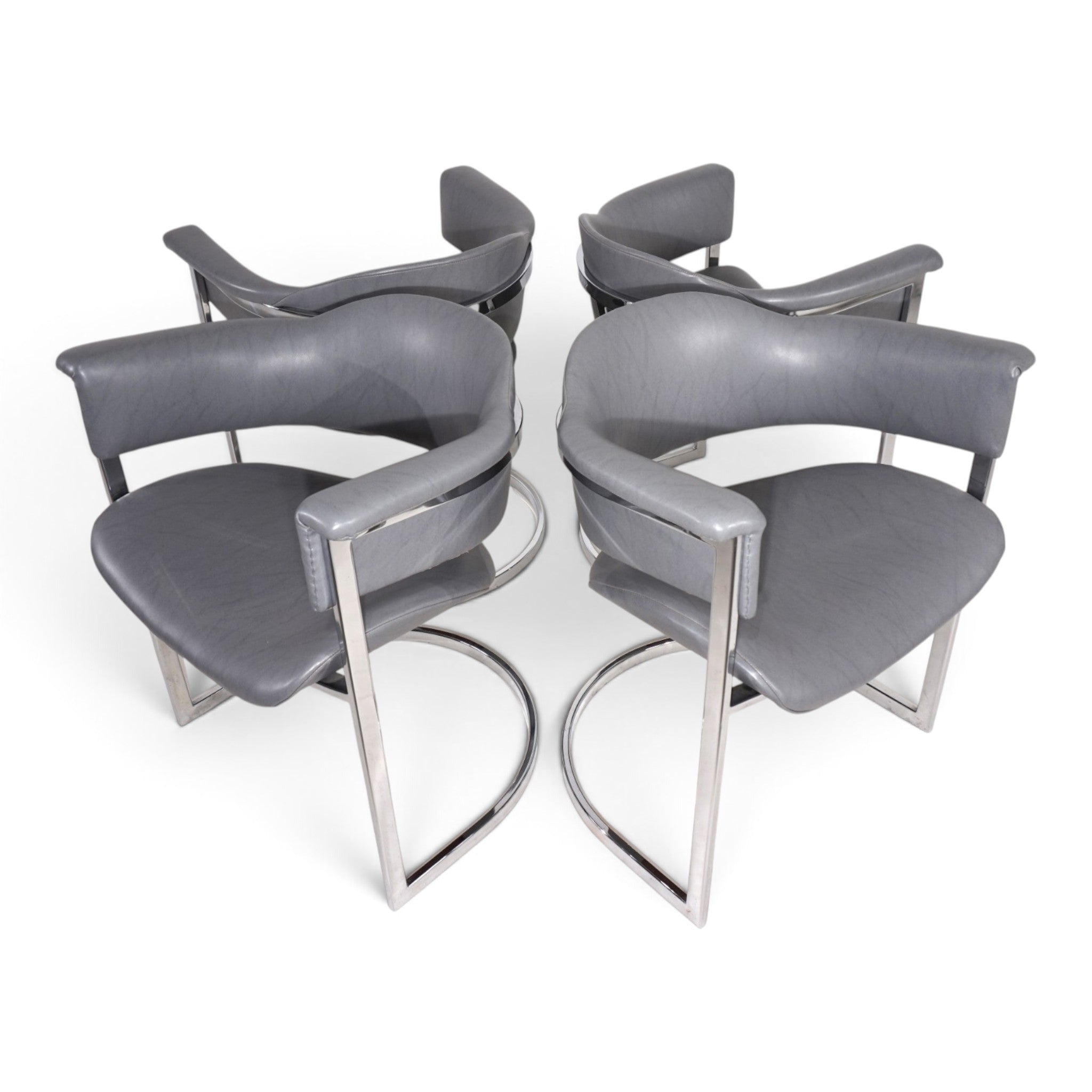 Set_of_4_Armchairs_by_Vittorio_Introini_for_Mario_Sabot,_Chrome_and_Grey,_Italy,_1970s
