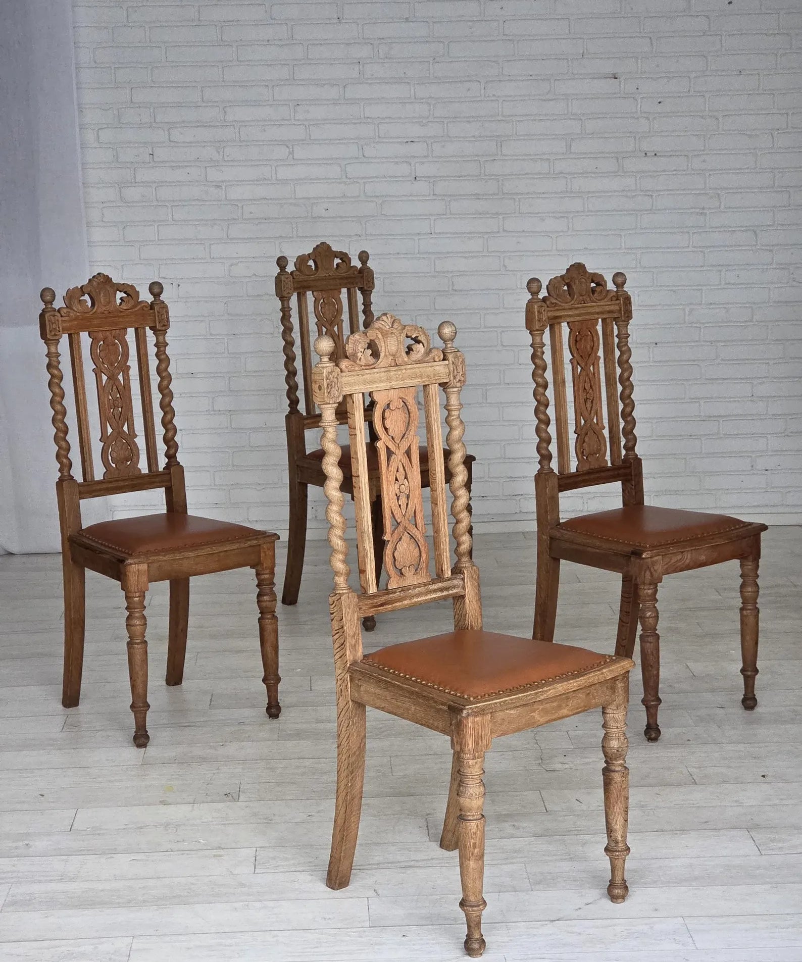 Set_of_4_Dining_Chairs,_Carved_Oak_&_Leather,_1930s_Denmark