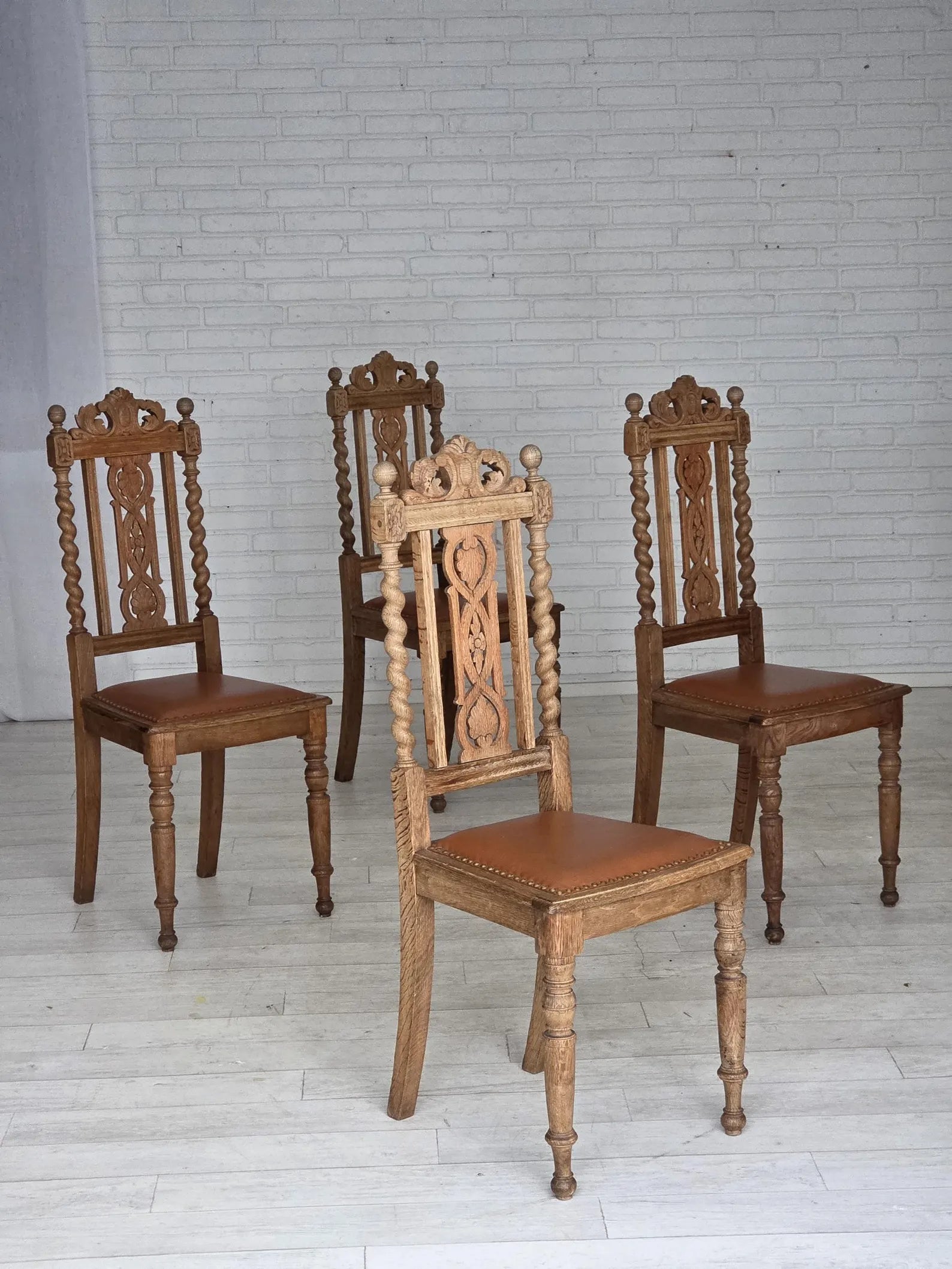 Set_of_4_Dining_Chairs,_Carved_Oak_&_Leather,_1930s_Denmark
