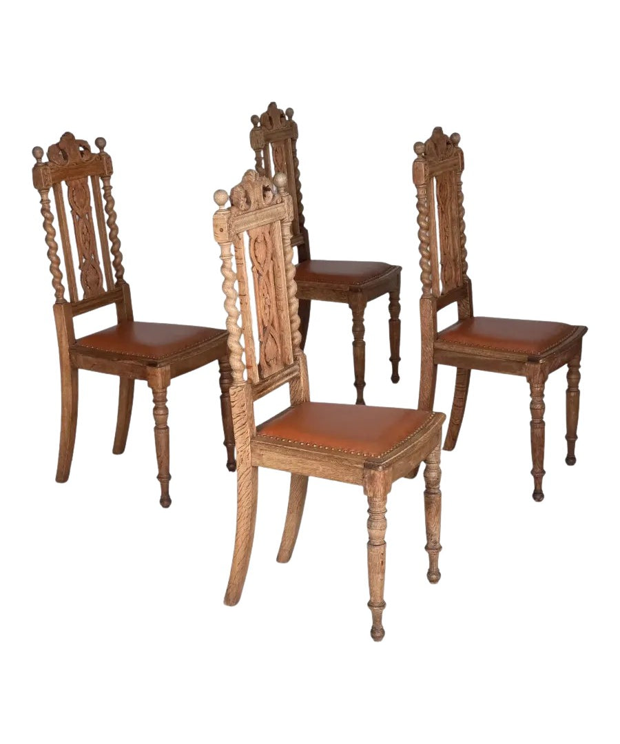 Set_of_4_Dining_Chairs,_Carved_Oak_&_Leather,_1930s_Denmark