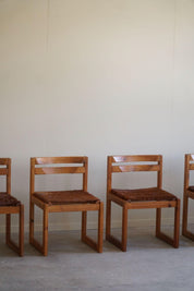 Set_of_4_Dining_Chairs_in_Pine_and_Cowhide,_by_Knud_Færch,_Danish_Modern,_1970s