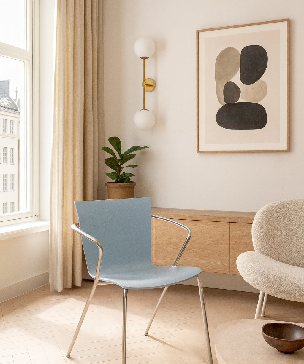 Set_of_4_Fritz_Hansen_Armchair_in_Light_Blue_with_Chrome_Frame