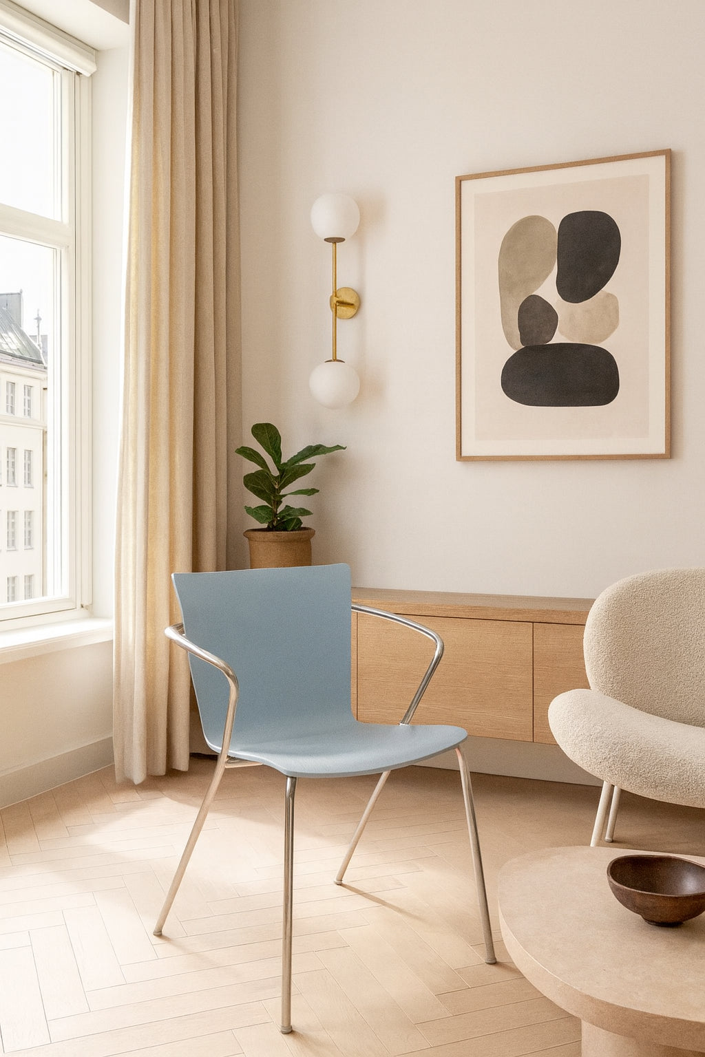Set_of_4_Fritz_Hansen_Armchair_in_Light_Blue_with_Chrome_Frame