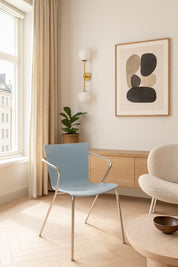 Set_of_4_Fritz_Hansen_Armchair_in_Light_Blue_with_Chrome_Frame