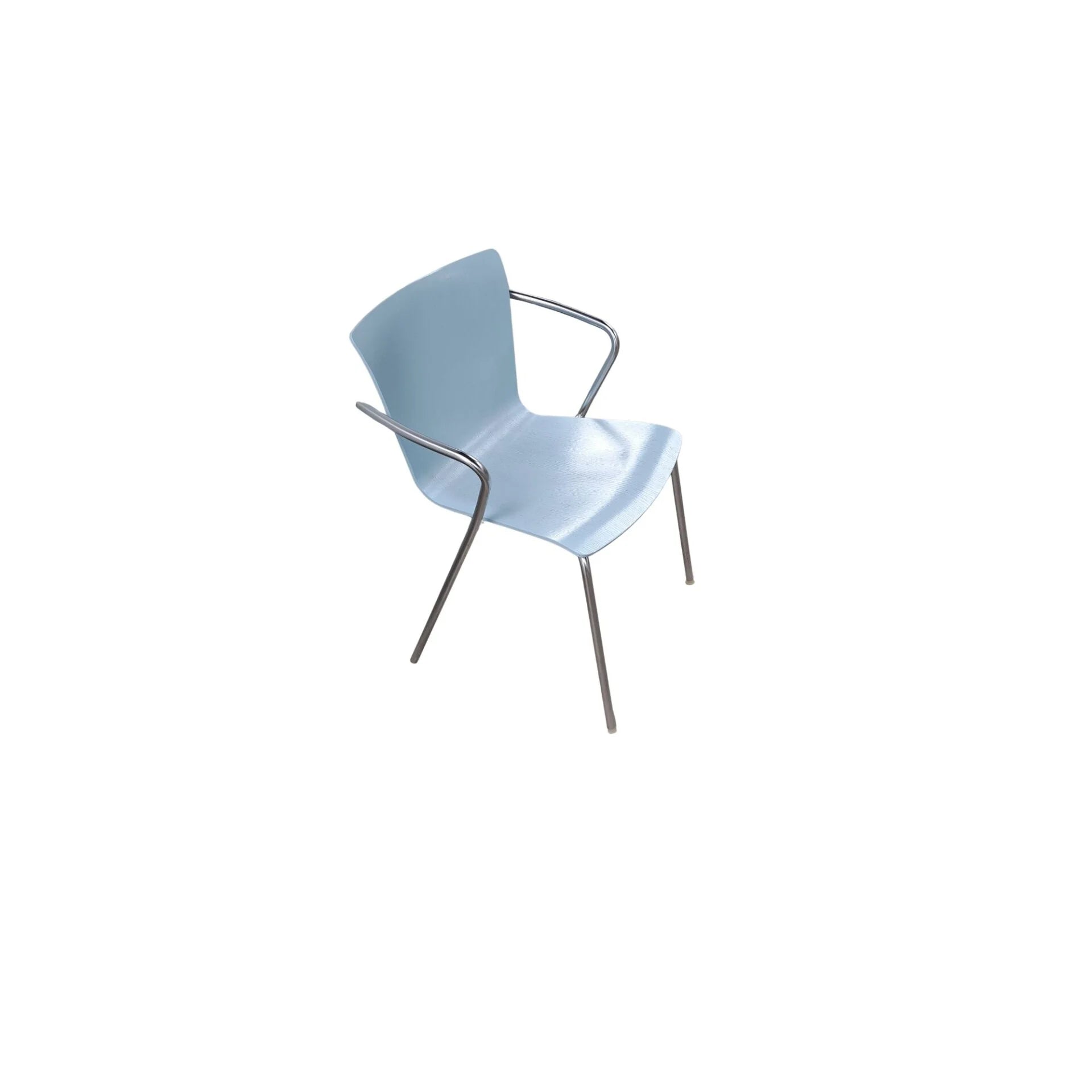 Set_of_4_Fritz_Hansen_Armchair_in_Light_Blue_with_Chrome_Frame