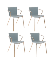 Set_of_4_Fritz_Hansen_Armchair_in_Light_Blue_with_Chrome_Frame