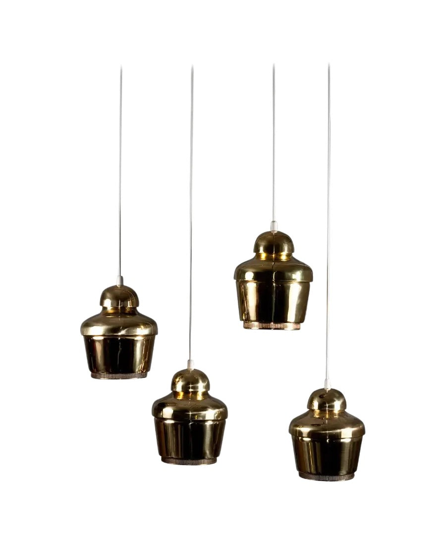 Set_of_4_Golden_Bell_A330_Pendant_Lamps_Alvar_Aalto_Brass_Valaistystyö_Ky_1950s_Finland