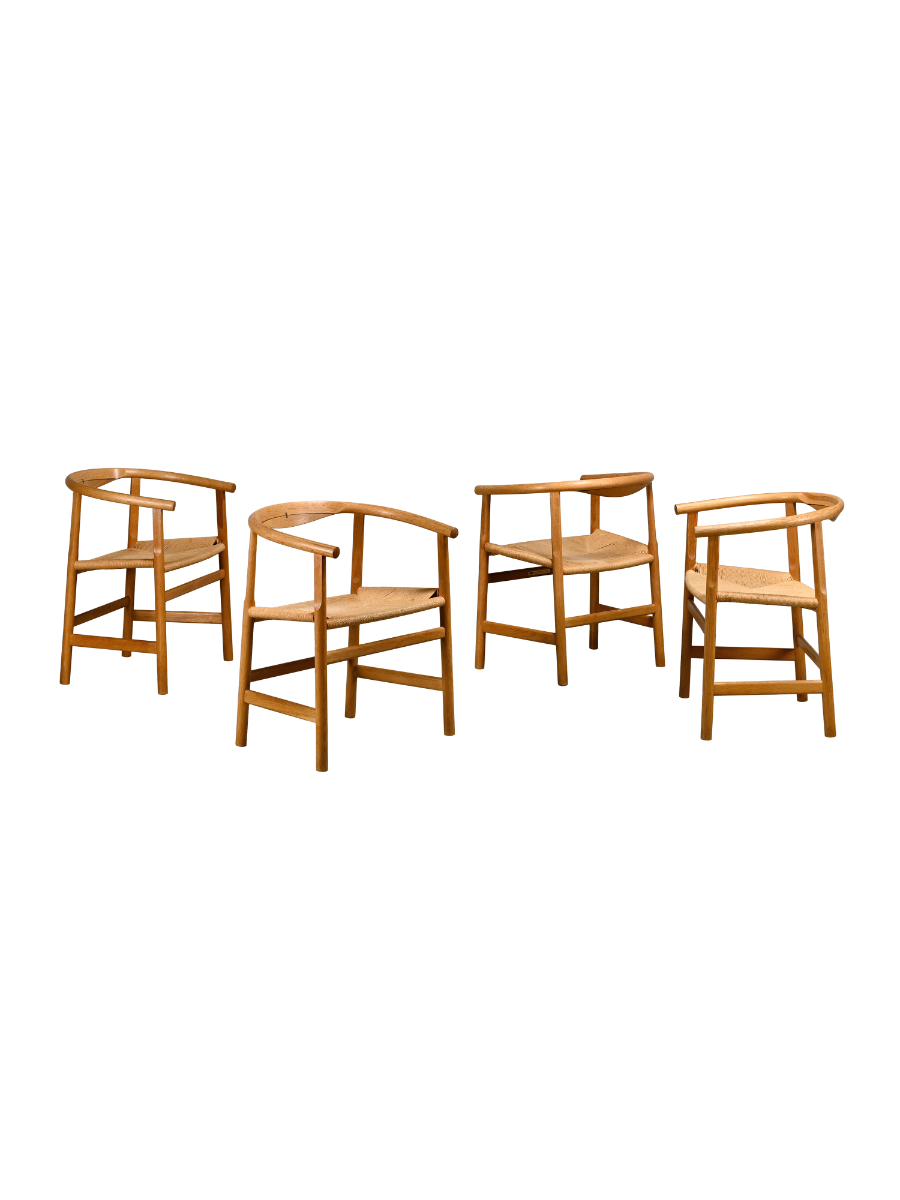 Set_of_4_Hans_J._Wegner_PP201_Dining_Chairs_for_PP_Møbler_in_Oak_and_Paper_Cord,_Denmark,_1970s