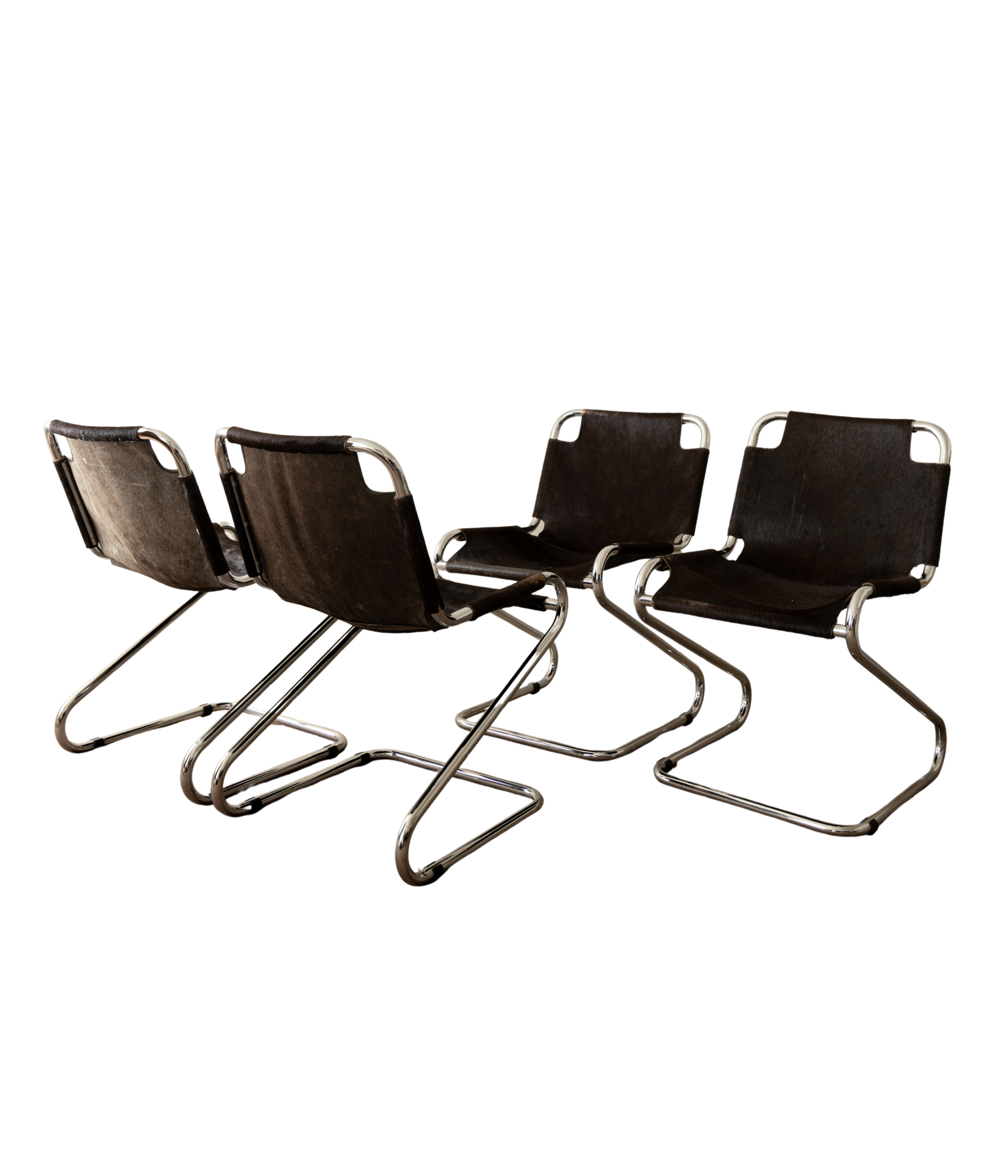 Set_of_4_Italian_Cantilever_Dining_Chairs_in_Brown_Cowhide_and_Chrome,_1970s