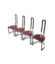 Set_of_4_Italian_Chrome_and_Red_Lacquered_Dining_Chairs,_Postmodern_Design