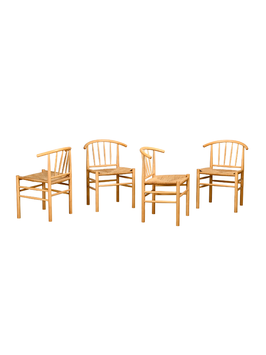 Set_of_4_J151_Dining_Chairs_by_Erik_Ole_Jørgensen_for_FDB_Møbler,_Beechwood_and_Papercord,_Denmark,_1970s