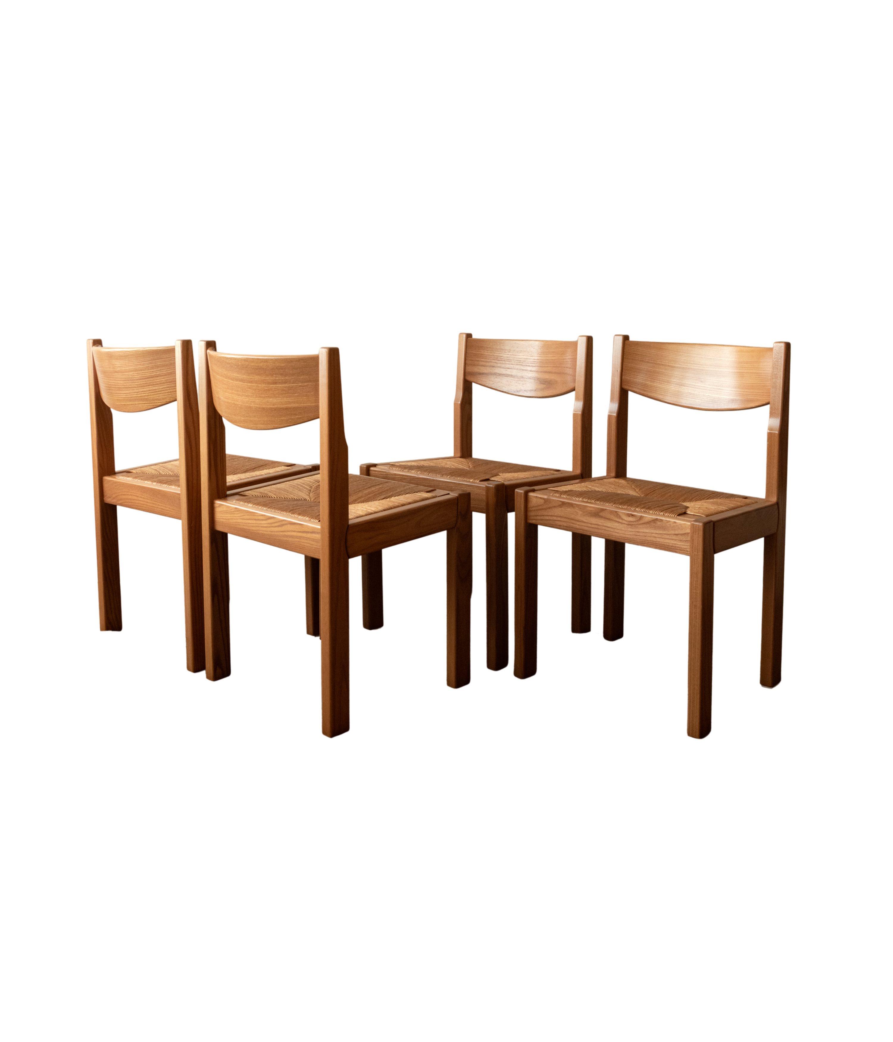 Set_of_4_Maison_Regain_Brutalist_Dining_Chairs_in_Elm_and_Rush,_France,_1970s