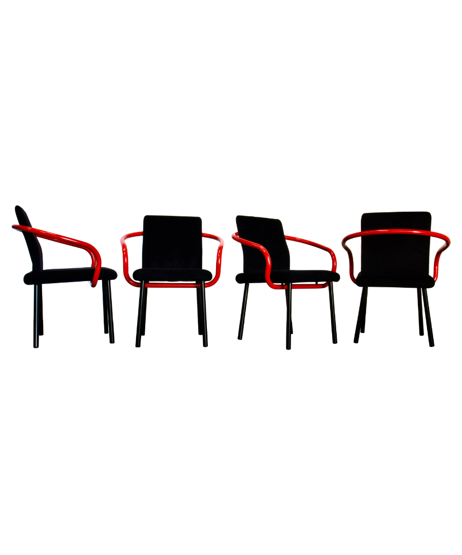 Set_of_4_Mandarin_Chairs_by_Ettore_Sottsass_for_Knoll,_Red_&_Black,_1986_Italy