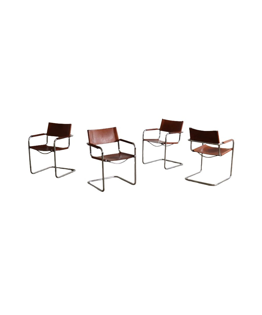 Set_of_4_MG5_Dining_Chairs_Mart_Stam_&_Marcel_Breuer_Cognac_Leather_Chrome_1960s_Italy