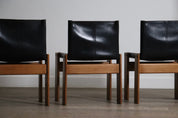 Set_of_4_Monk_Dining_Chairs_in_black_leather_By_Afra_And_Tobia_Scarpa_For_Molteni_1974