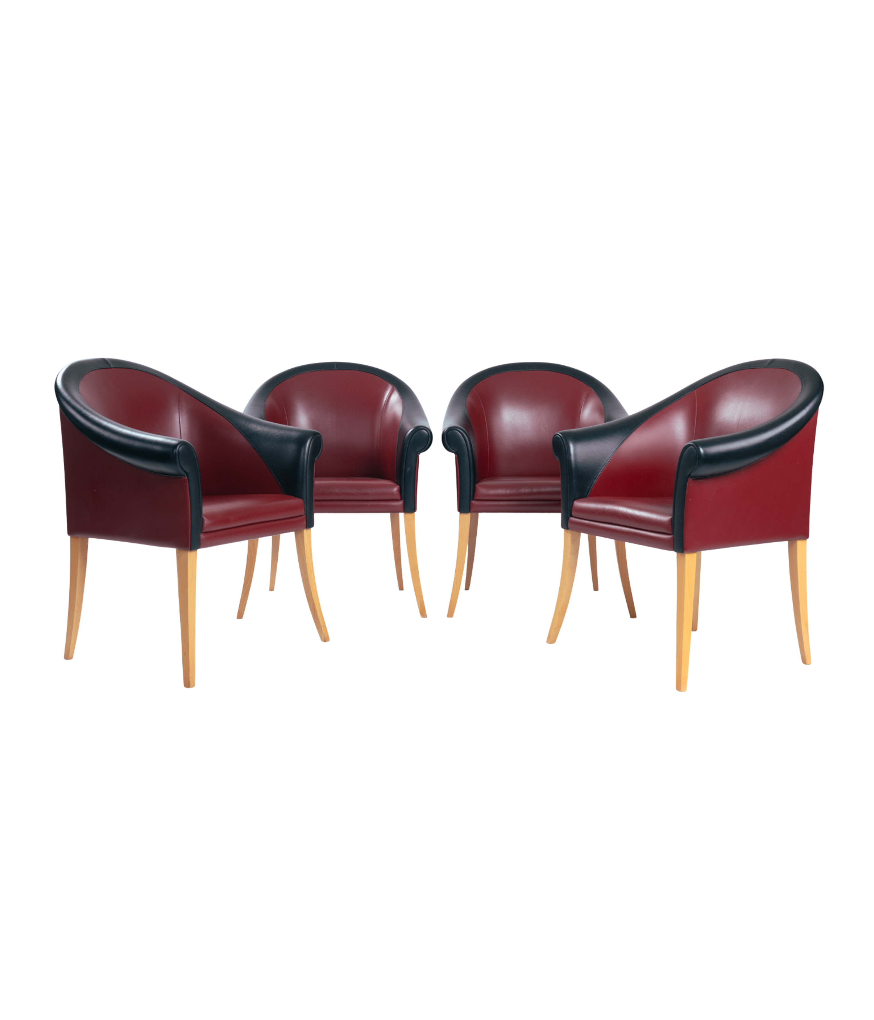 Set_of_4_Sinan_Armchairs_by_Luca_Scacchetti_for_Poltrona_Frau_in_Oxblood_Leather,_Italy_1980s