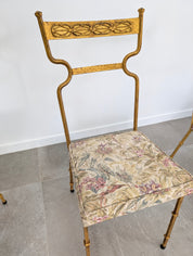 Set_of_4_Spanish_Gilt_Wrought_Iron_Chairs_with_Floral_Upholstery,_1980s