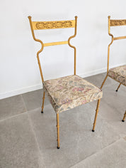 Set_of_4_Spanish_Gilt_Wrought_Iron_Chairs_with_Floral_Upholstery,_1980s