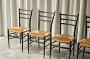 Set_of_4_Spinetto_Dining_Chairs_in_Ebonised_Straw_by_Chiavarine_Fratelli,_1950s