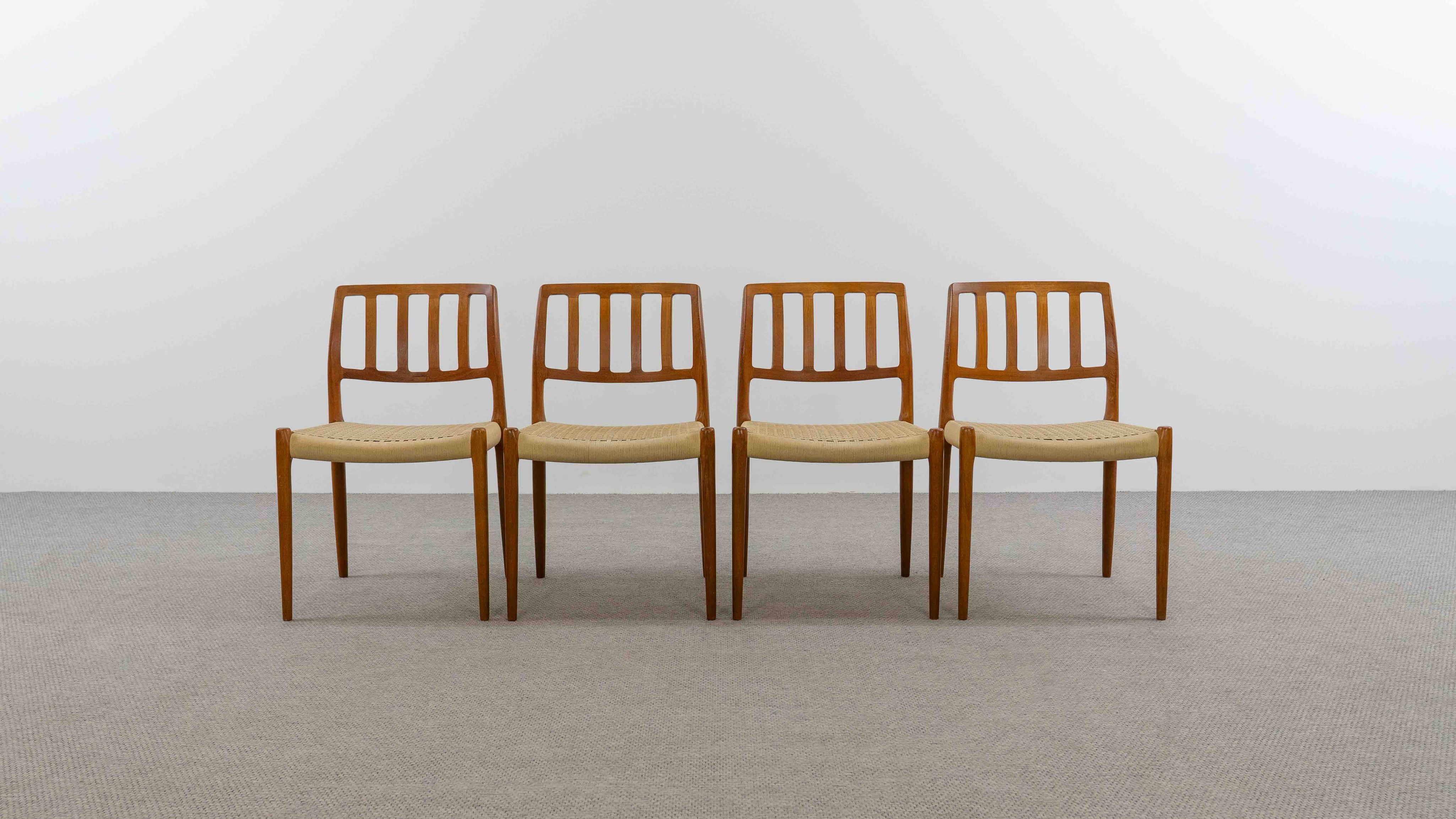 Set_of_4_Model_83_Teak_Dining_Chairs_by_Niels_Otto_Møller_for_J.L._Møllers