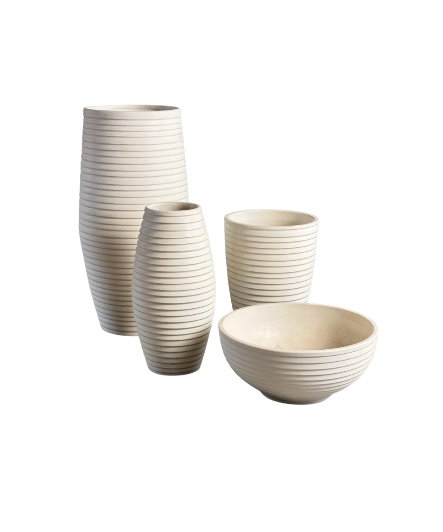 Set_of_4_Textured_Ceramic_Vases_and_Centerpieces_by_Bitossi,_Italy,_1990s