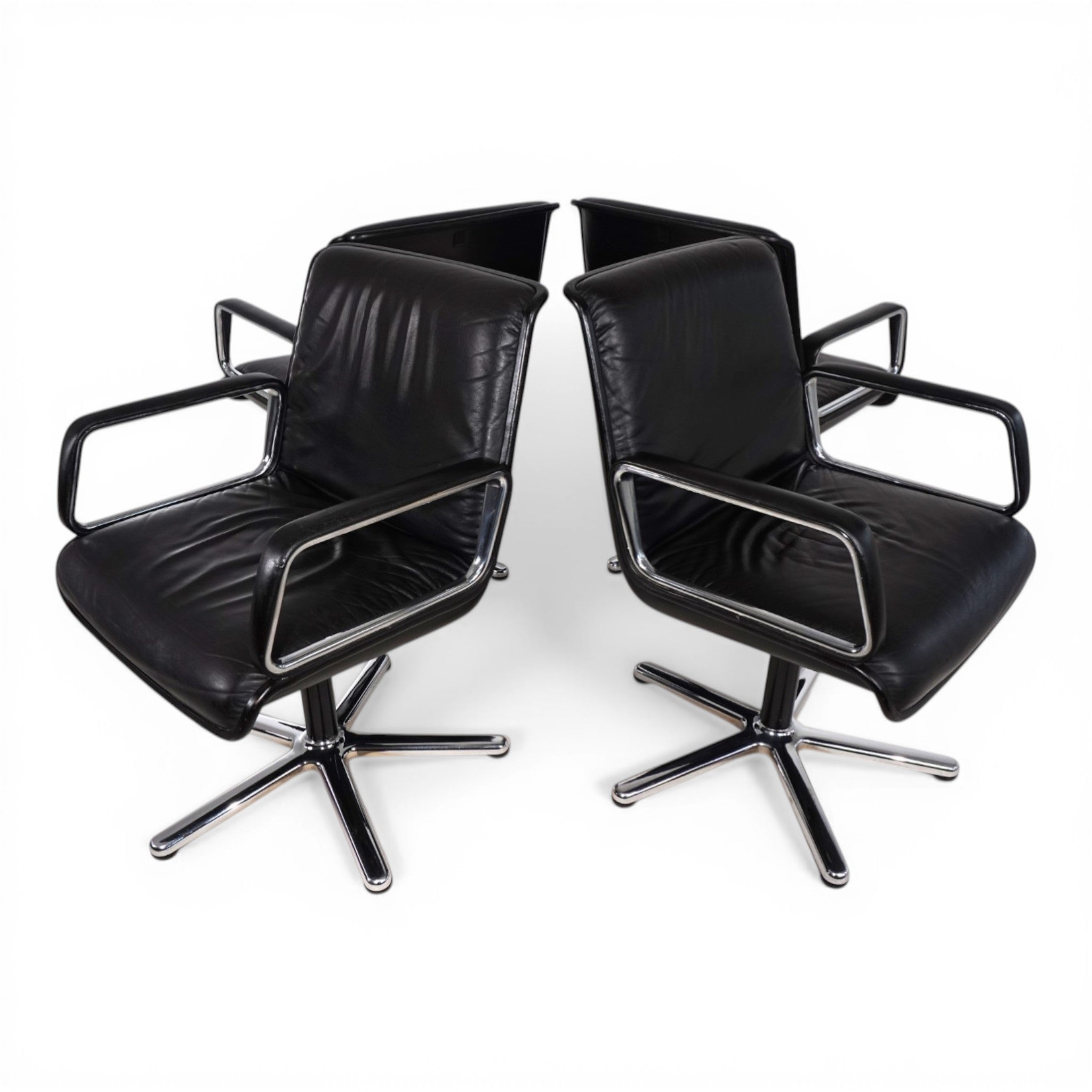 Set_of_4_Wilkhahn_Delta_Swivel_Chairs_in_Black_Leather,_Germany_1970s