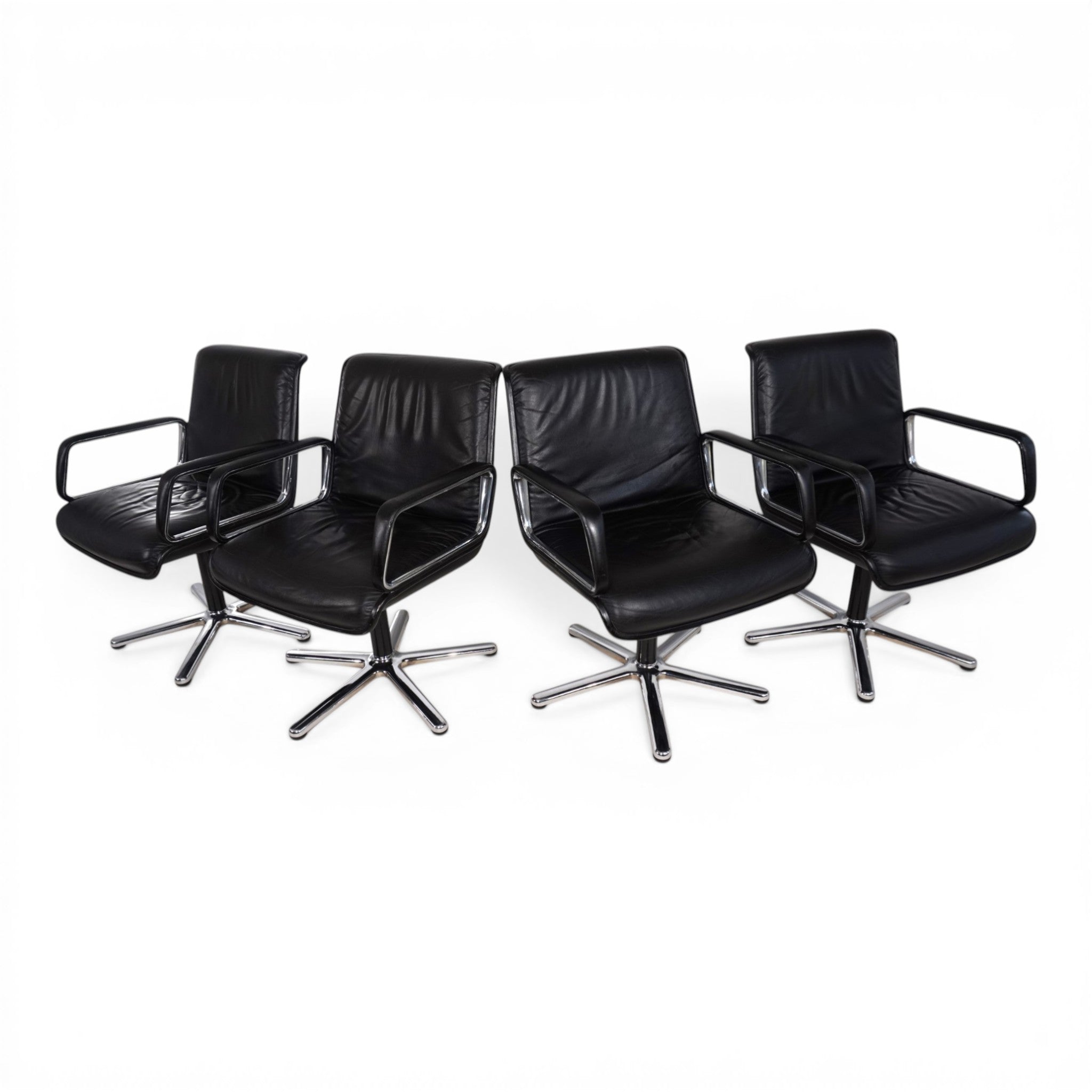 Set_of_4_Wilkhahn_Delta_Swivel_Chairs_in_Black_Leather,_Germany_1970s