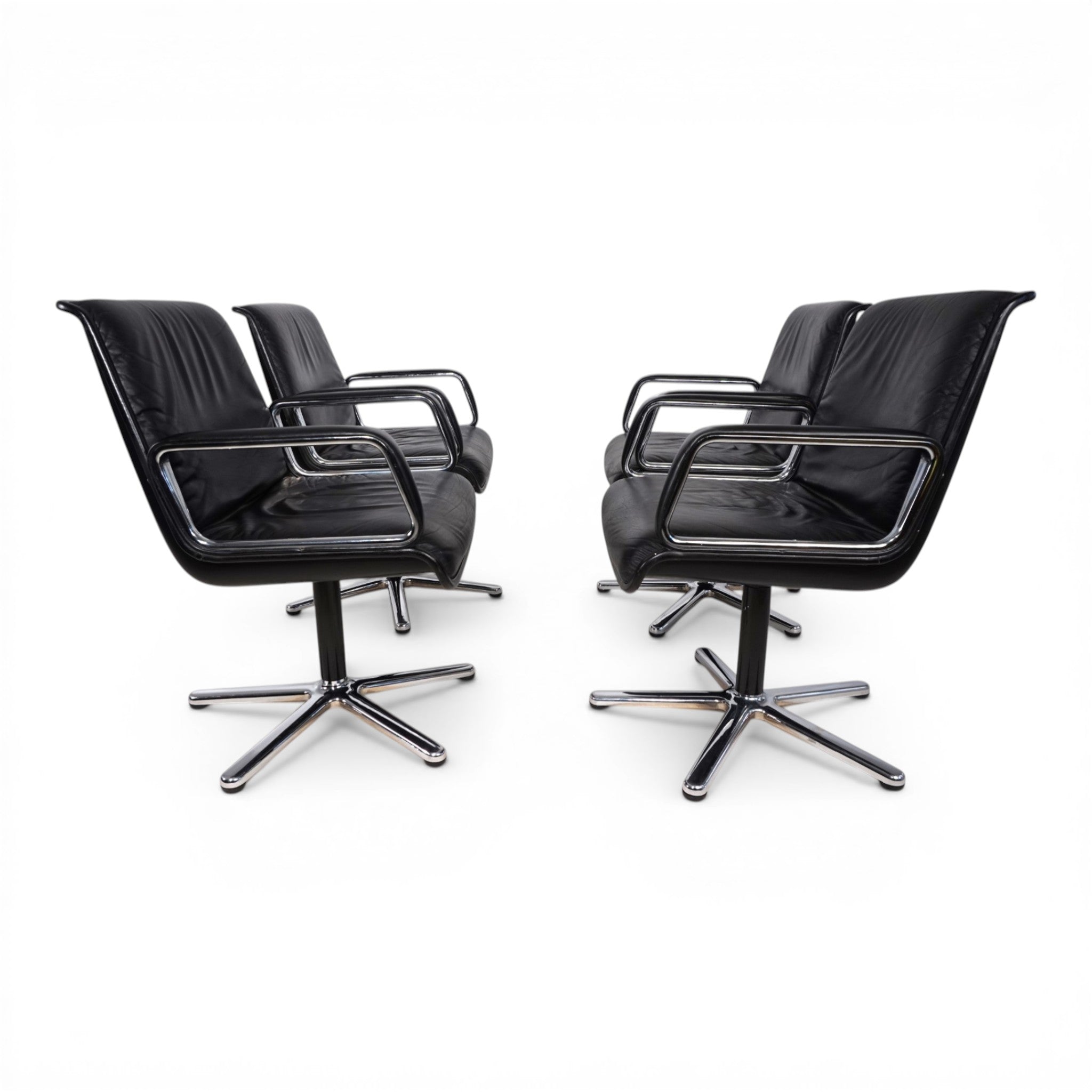 Set_of_4_Wilkhahn_Delta_Swivel_Chairs_in_Black_Leather,_Germany_1970s