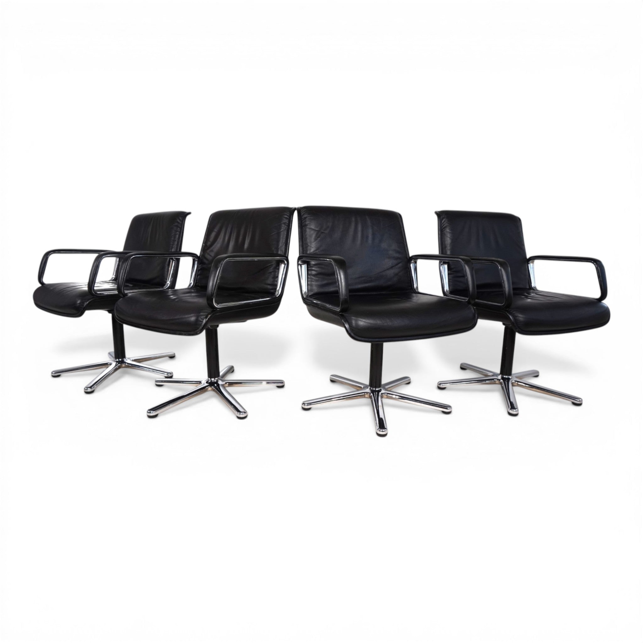Set_of_4_Wilkhahn_Delta_Swivel_Chairs_in_Black_Leather,_Germany_1970s