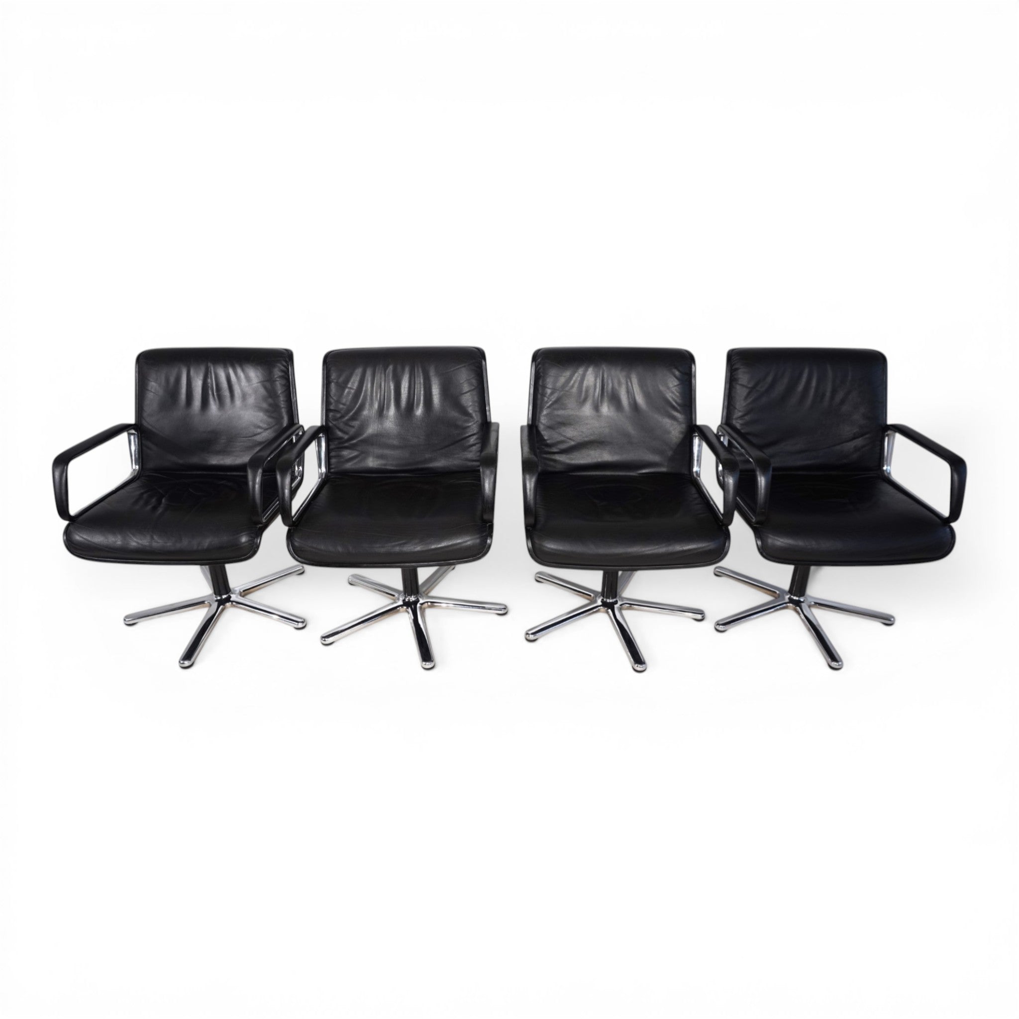 Set_of_4_Wilkhahn_Delta_Swivel_Chairs_in_Black_Leather,_Germany_1970s