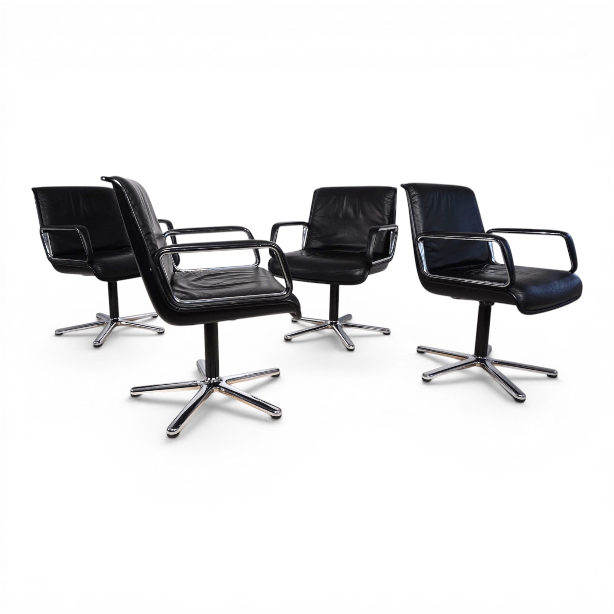 Set_of_4_Wilkhahn_Delta_Swivel_Chairs_in_Black_Leather,_Germany_1970s