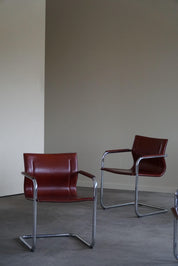 Set_of_5_Cantilever_Armchairs_in_Leather_by_Matteo_Grassi,_Model_MG15,_1970s