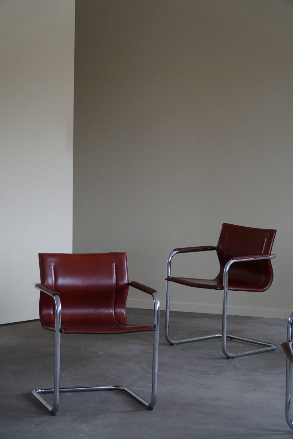 Set_of_5_Cantilever_Armchairs_in_Leather_by_Matteo_Grassi,_Model_MG15,_1970s