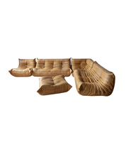 Set_of_5_Maroon_Leather_Togo_Sofa_by_Michel_Ducaroy_for_Ligne_Roset