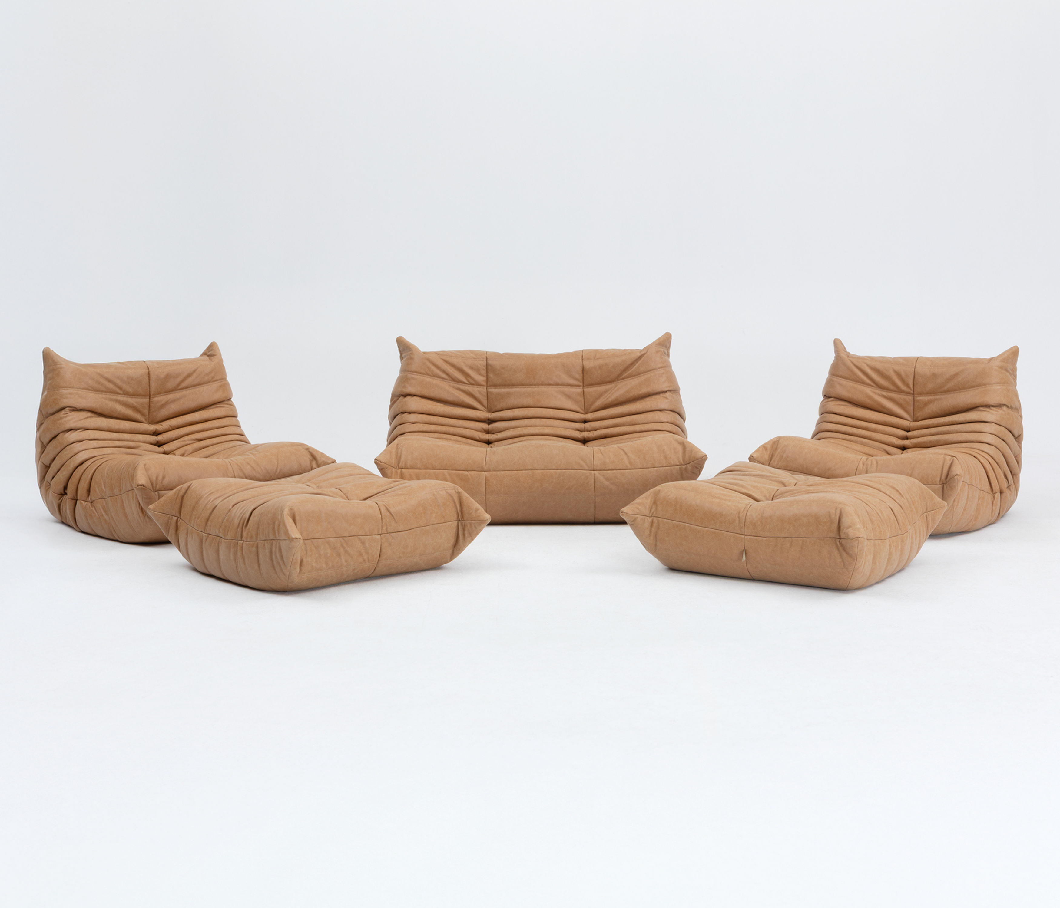 Set_of_5-Piece_Togo_sofas_by_Michel_Ducaroy_for_Ligne_Roset,_Coral_Corduroy,_France,_1979
