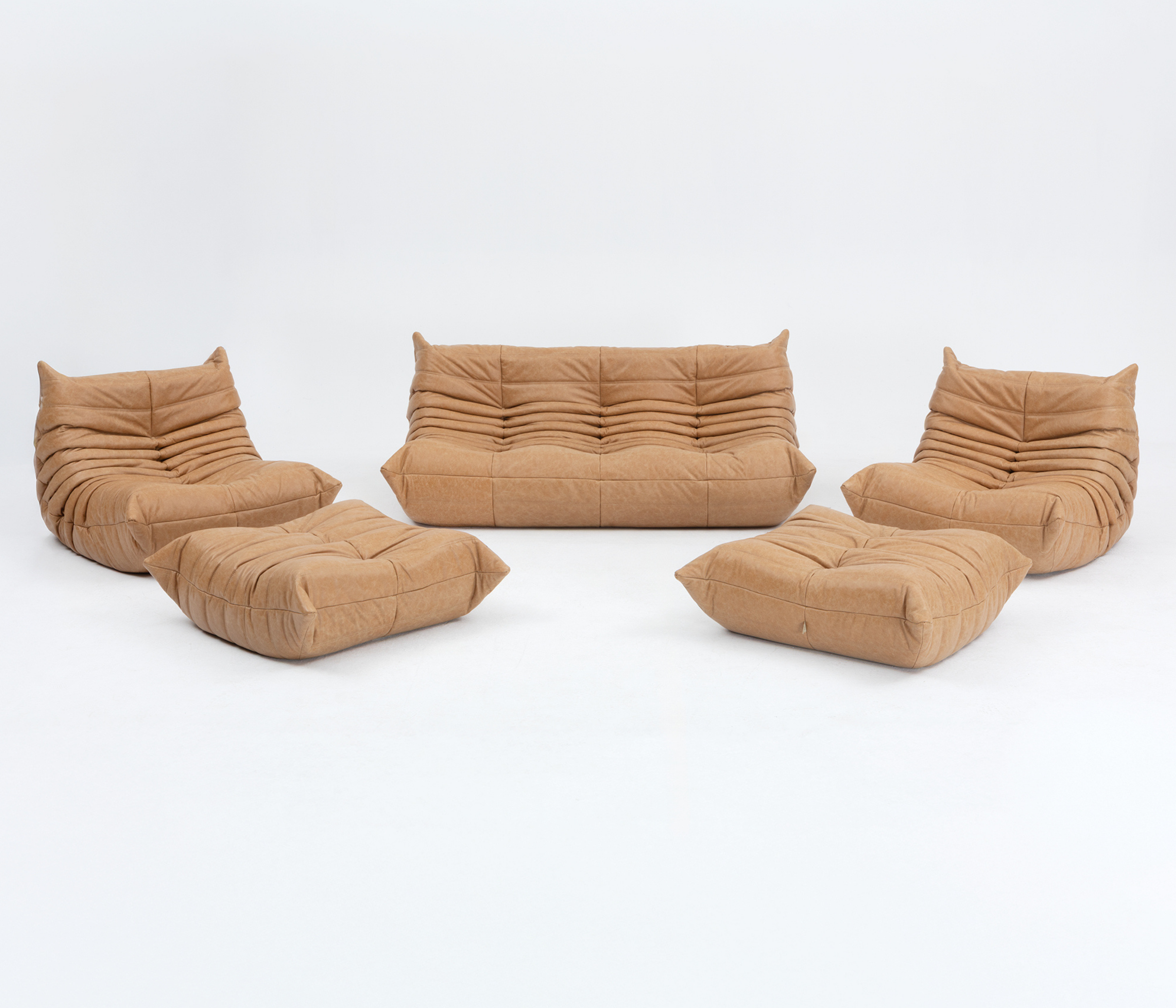 Set_of_5-Piece_Togo_sofas_by_Michel_Ducaroy_for_Ligne_Roset,_Coral_Corduroy,_France,_1979