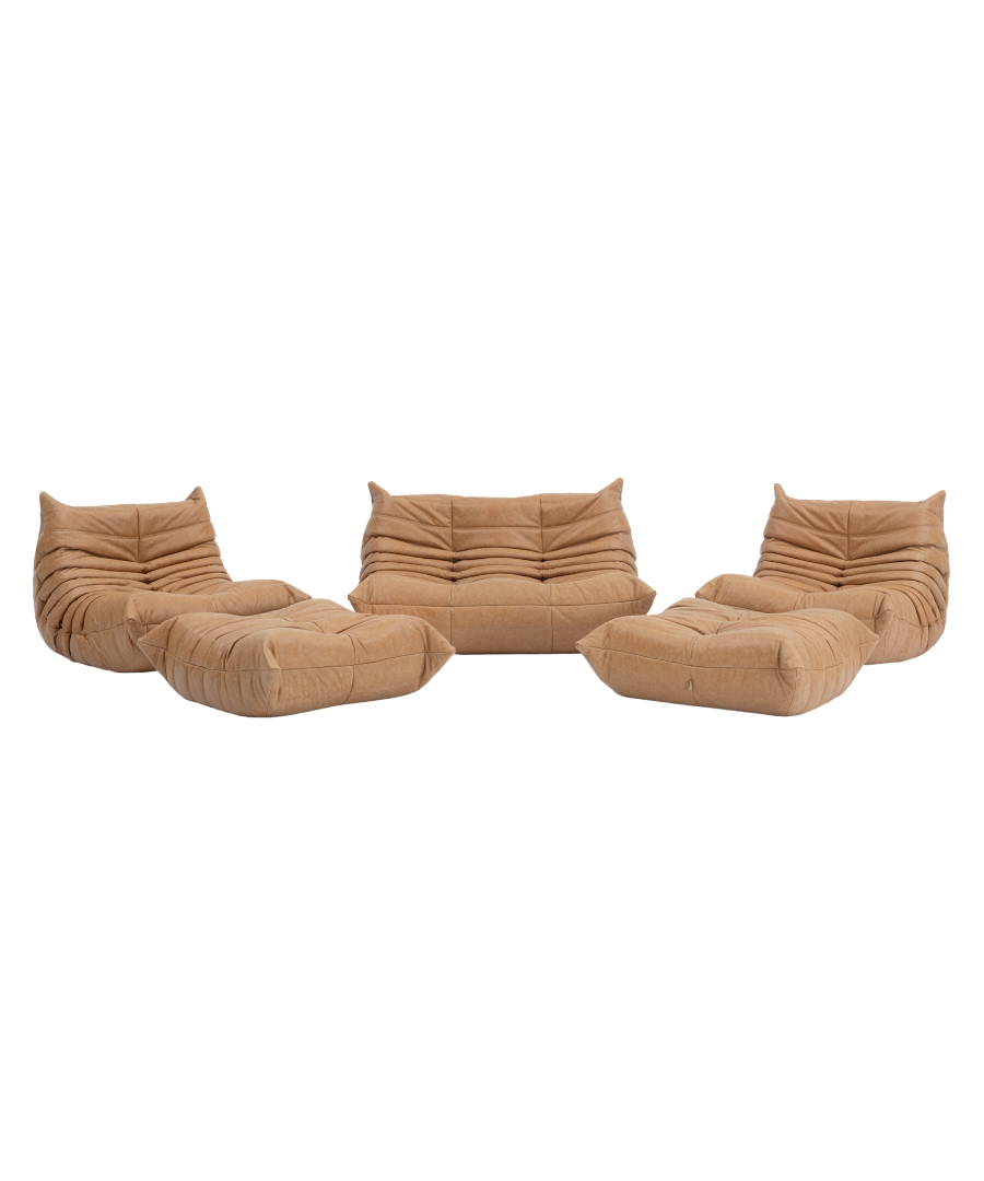 Set_of_5-Piece_Togo_sofas_by_Michel_Ducaroy_for_Ligne_Roset,_Coral_Corduroy,_France,_1979