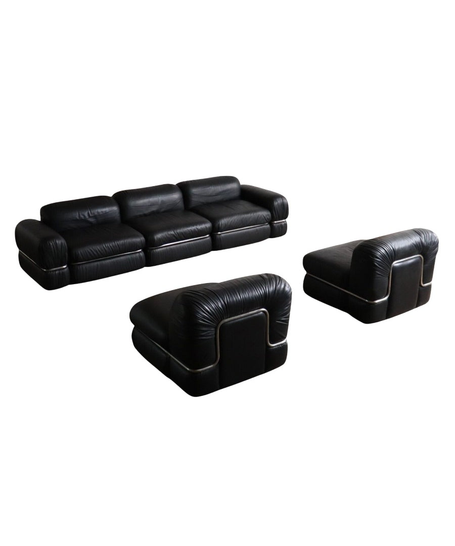 Set_of_5_Rodolfo_Bonetto_Modular_Sofa_for_Tecnosalotto_in_Black_Leather,_1960s,_Italy