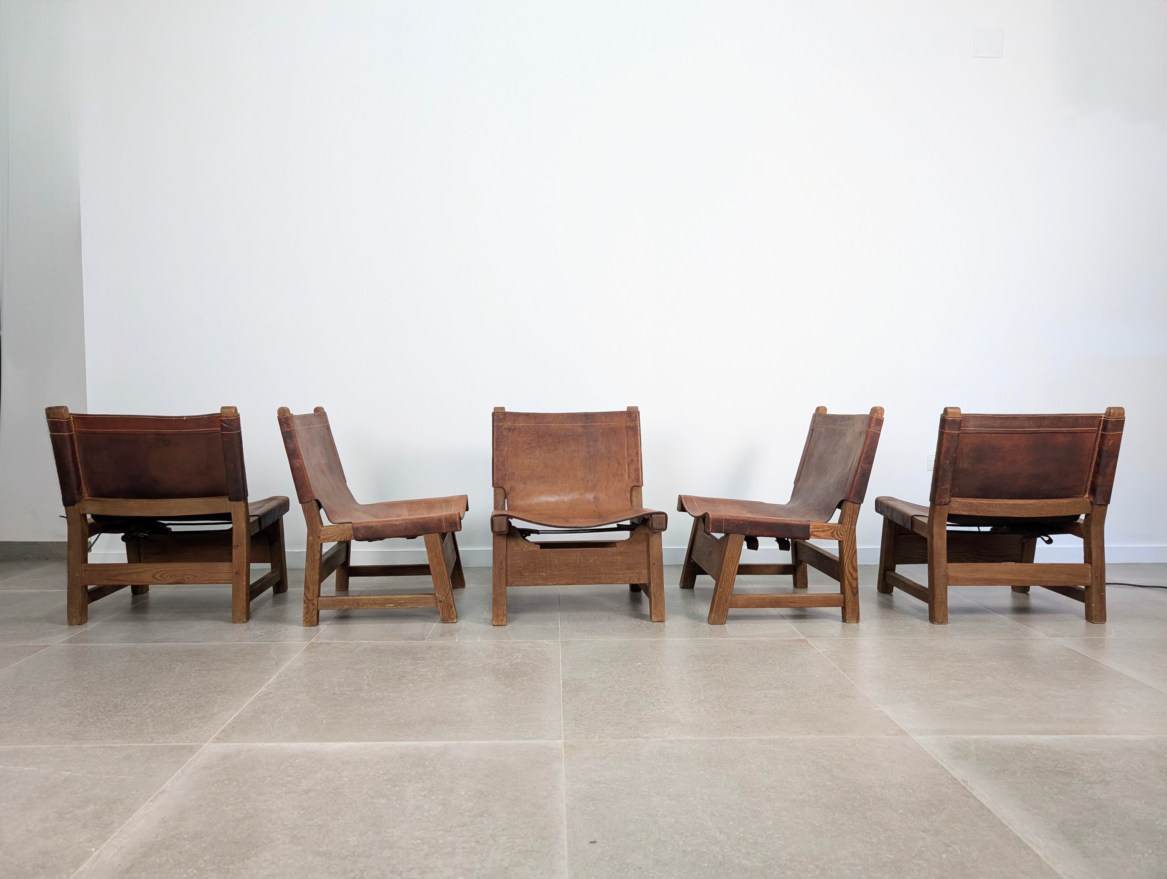 Set_of_5_Spanish_Leather_and_Oak_Chairs,_Paco_Muñoz_Style,_1960s