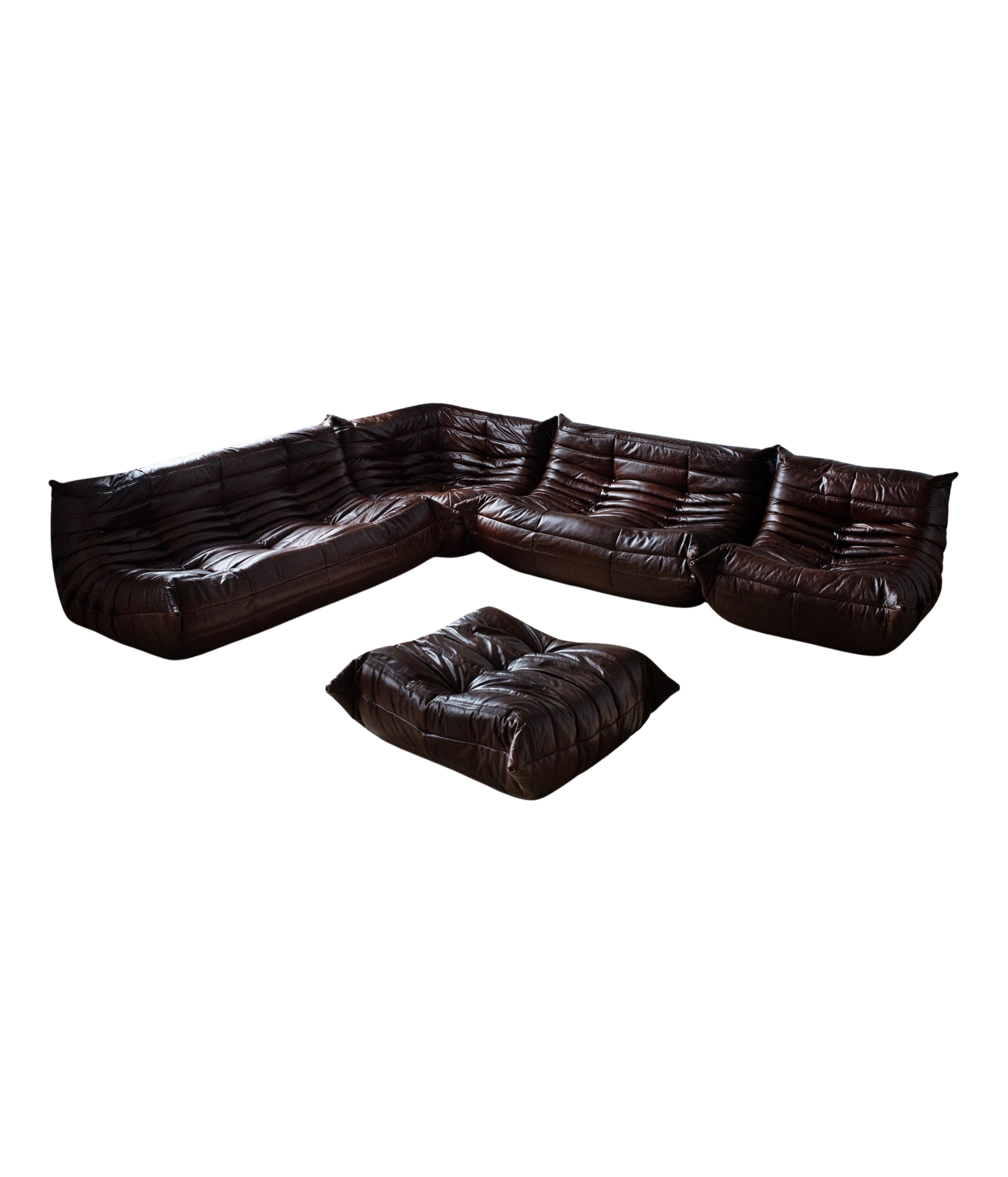 Set_of_5_Togo_Living_Room_Sofas_in_Dark_Brown_Shiny_Leather_by_Michel_Ducaroy_for_Ligne_Roset,_1980