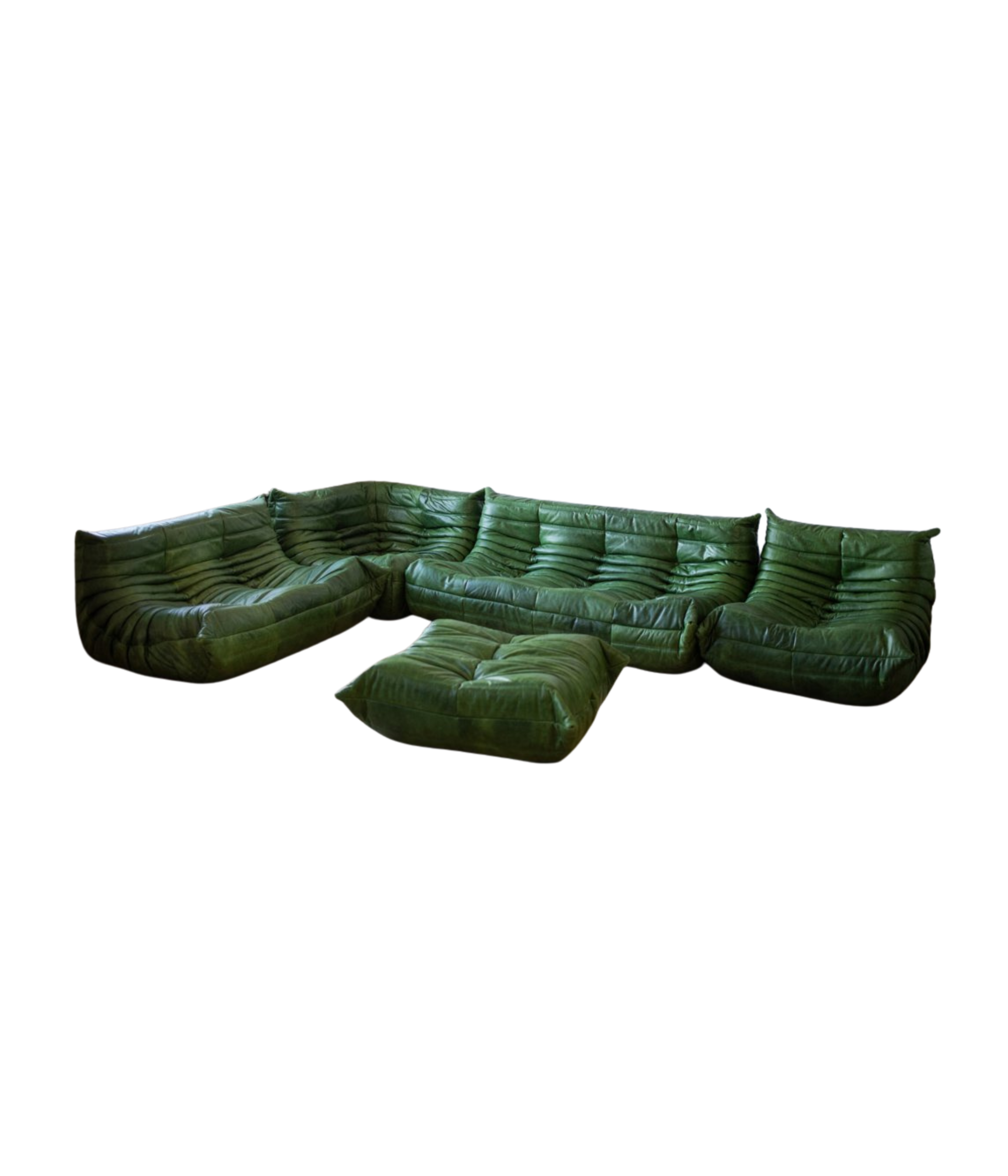 Set_of_5_Togo_Living_Room_Sofas_in_Green_Leather__by_Michel_Ducaroy_for_Ligne_Roset,_1982