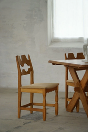 Set_of_6_Chairs,_Oak_&_Hessian_by_Henning_Kjærnulf,_Mid_Century_Modern,_1960s