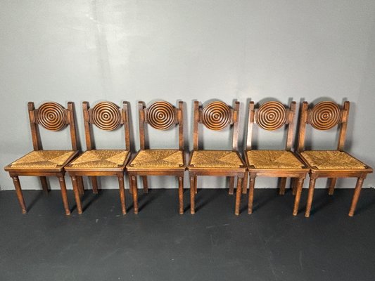Set_of_6_French_Farmhouse_Turned_Wood_and_Rush_Dining_Chairs_in_the_style_of_Charles_Dudouyt,_1950s
